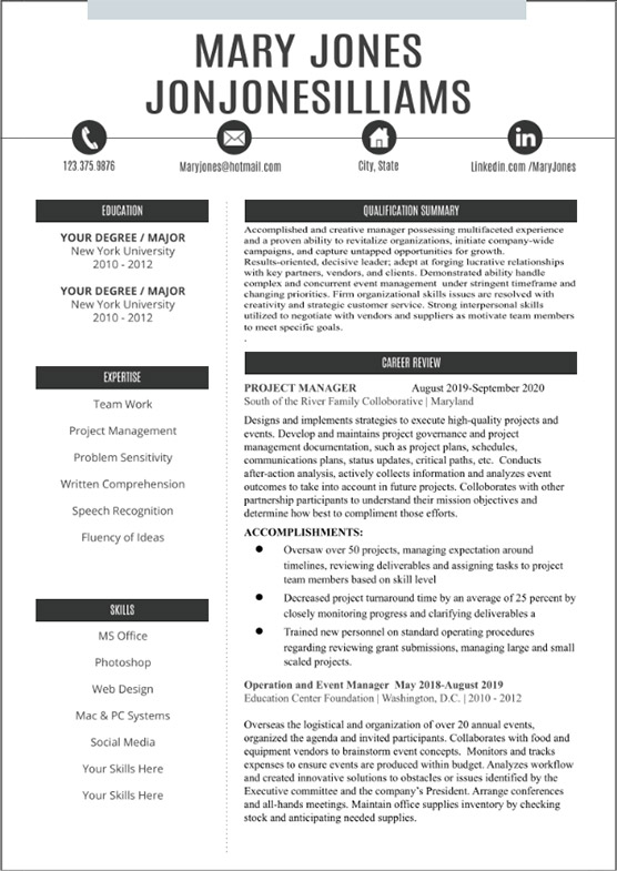 usd resume template